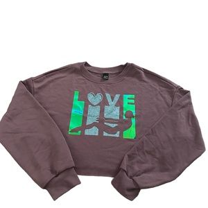 Croptop sweater with pilates sparkly mirror logo